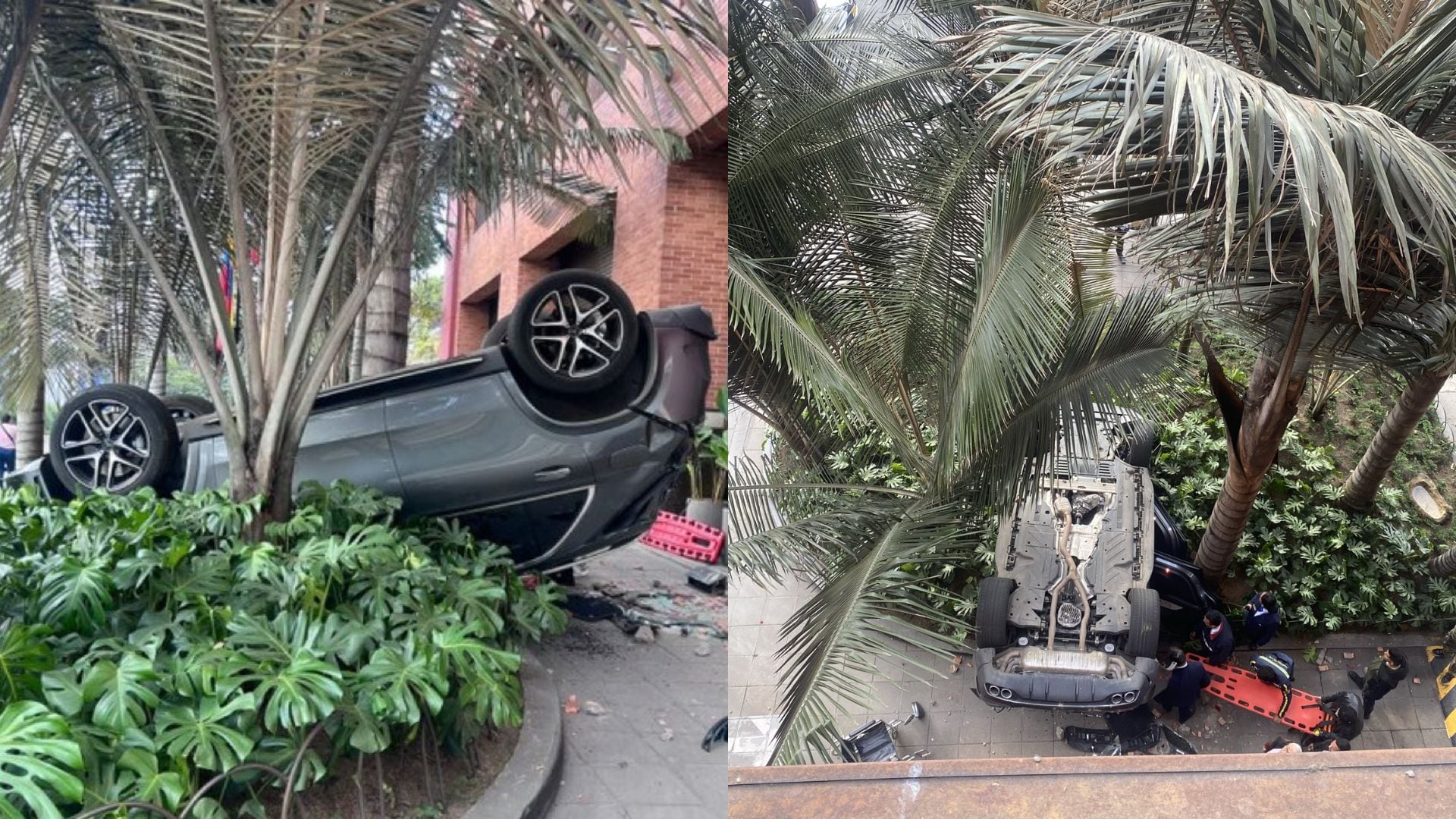 Camioneta cayó desde parqueadero del Club El Nogal en Bogotá