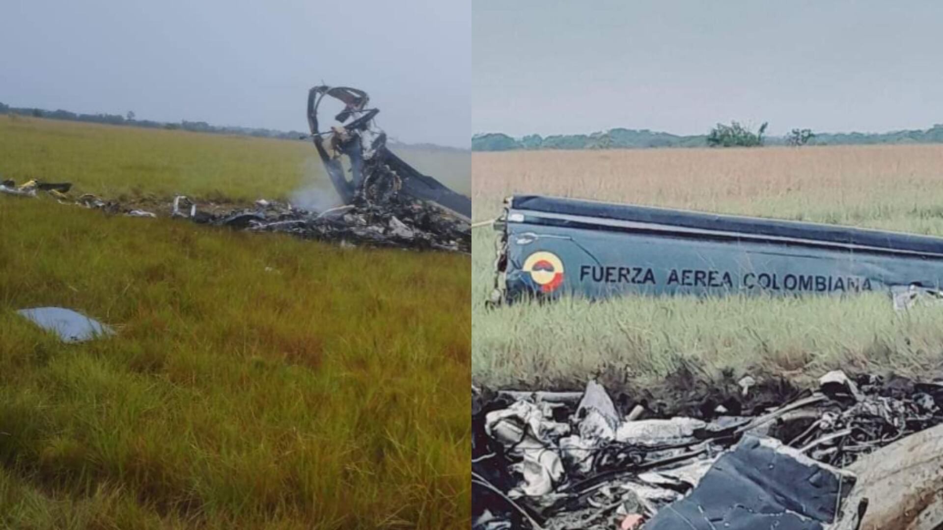 Imágenes del helicóptero accidentado en Vichada.