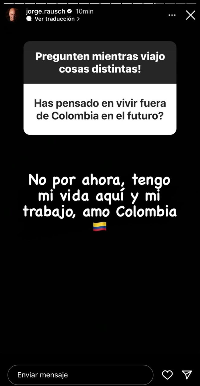 Jorge Rausch MasterChef Celebrity confesó si entre sus planes está irse de Colombia
