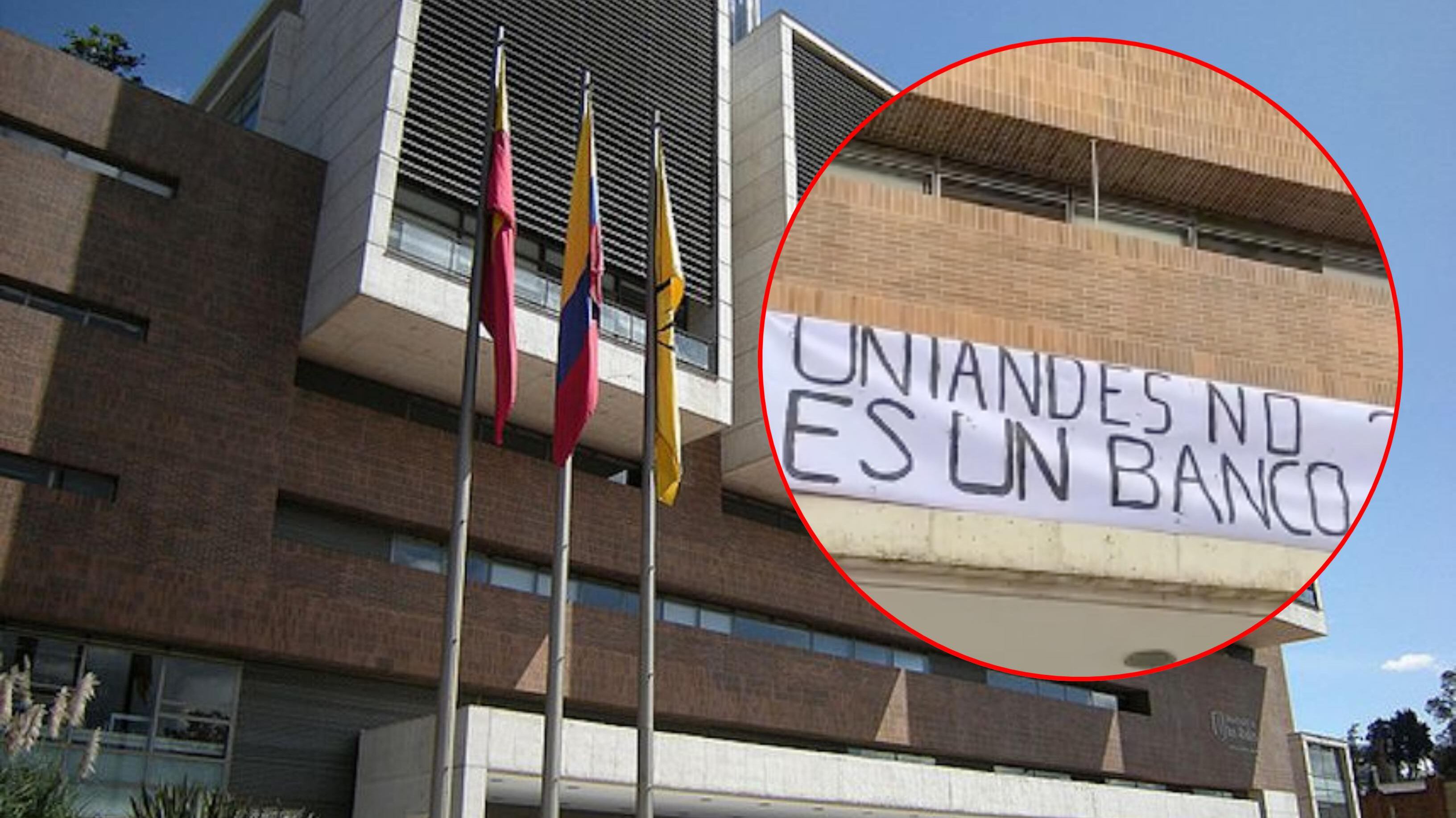 Estudiantes de la Universidad de los Andes protestan por el alza en las matrículas.