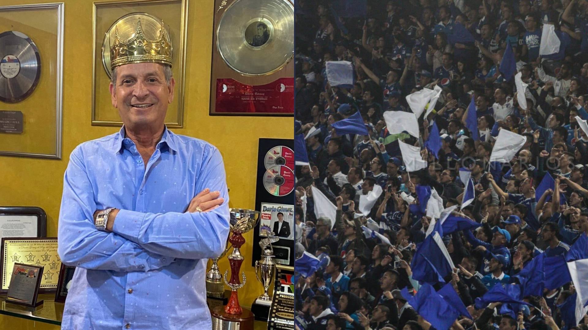 Canción de Darío Gómez sonó en el Estadio El Campín antes del partido Millonarios vs. Fortaleza