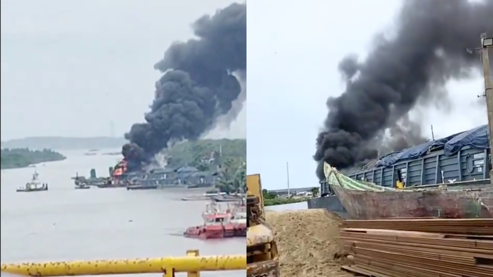 Explosión en barco en Cartagena.