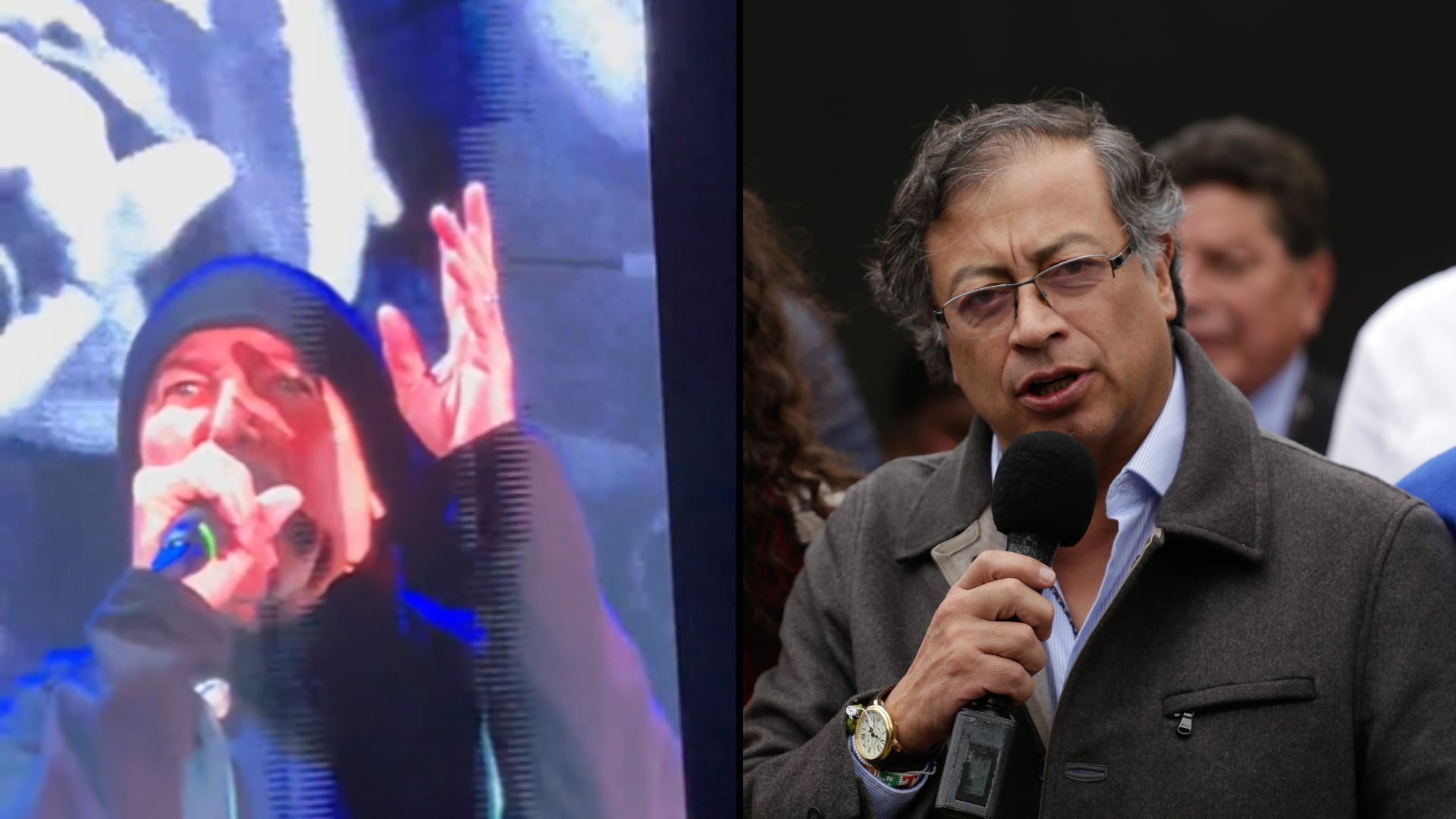 Gustavo Petro recibió mención de Rubén Blades en su concierto en Bogotá