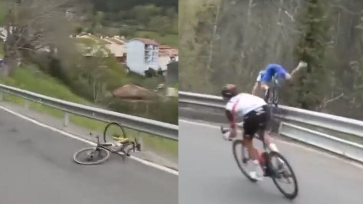 Dos ciclistas volaron por arriba de las barandas en etapa del País Vasco