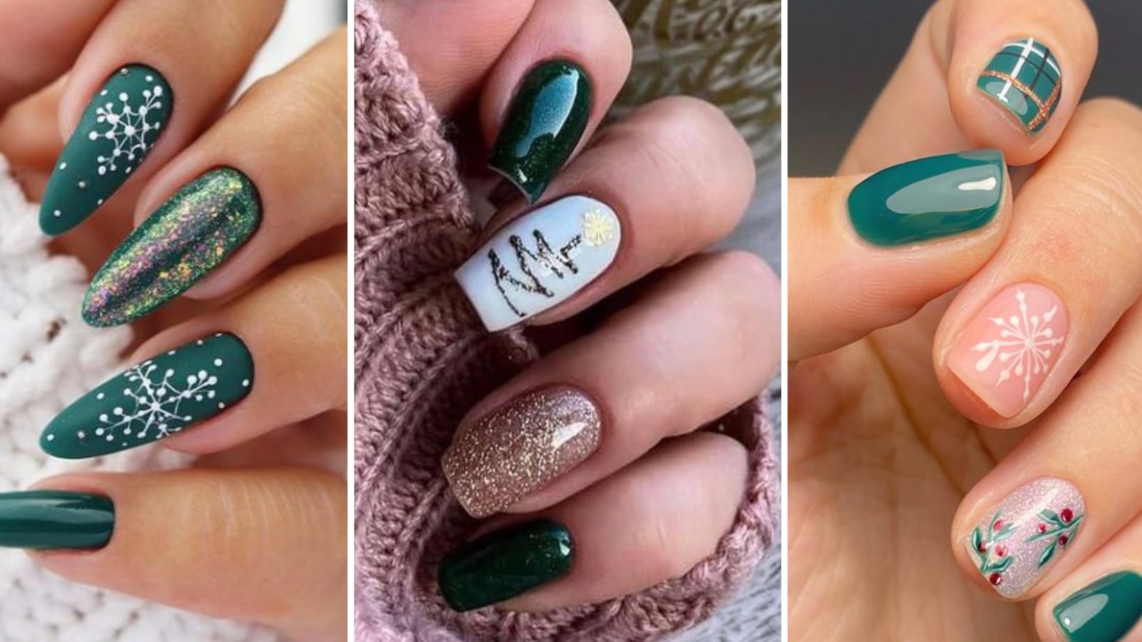 Uñas verdes navideñas 2022