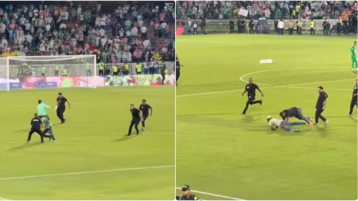 Hincha se metió a la cancha y sufrió tremenda tacleada, tras el Nacional – Inter Miami