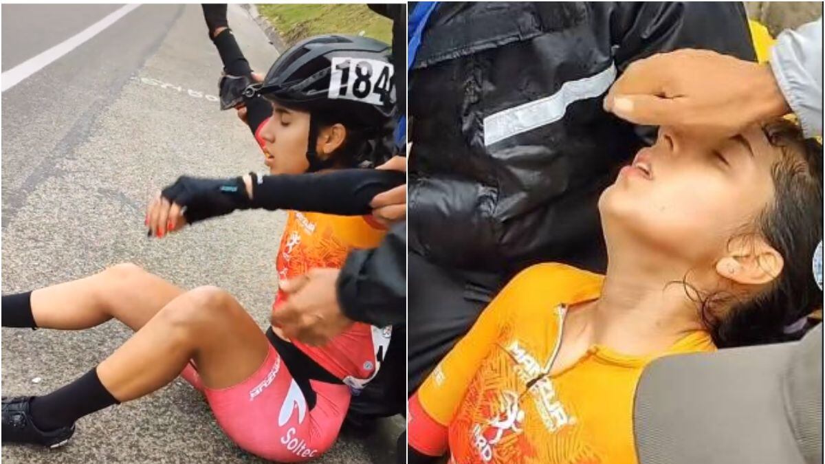 Luisa Rojas se desmayó y angustió a todos en la Vuelta a Colombia Femenina