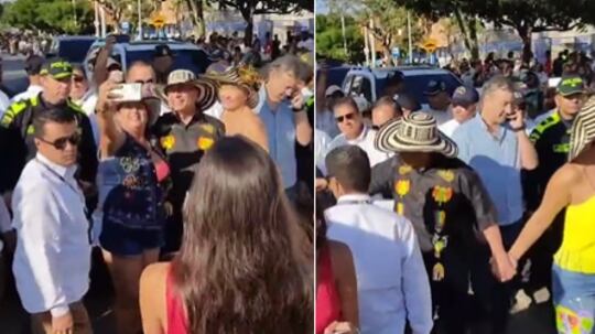 Gustavo Petro y Verónica Alcocer llegaron al Carnaval.