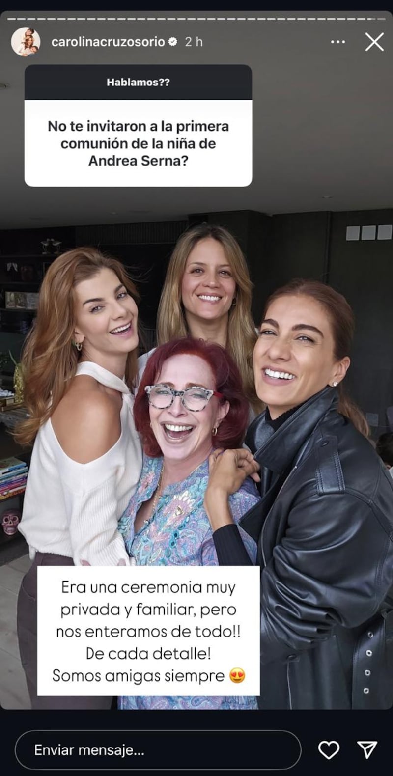 Carolina Cruz habló de Andrea Serna