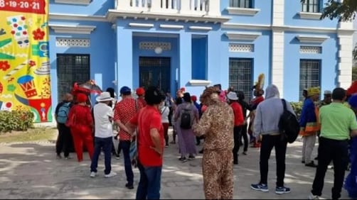 Protesta pacífica hacedores del Carnaval de Barranquilla.