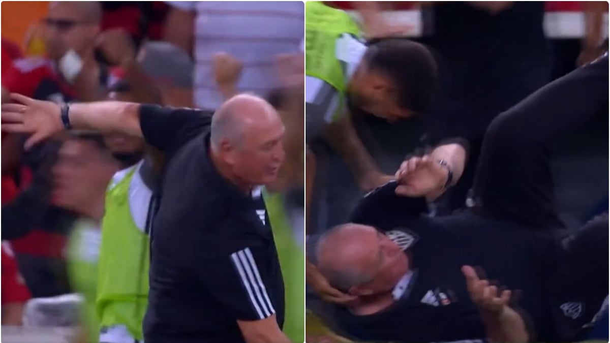 A Scolari lo puso a comer pasto uno de sus propios dirigidos que lo mandó al suelo