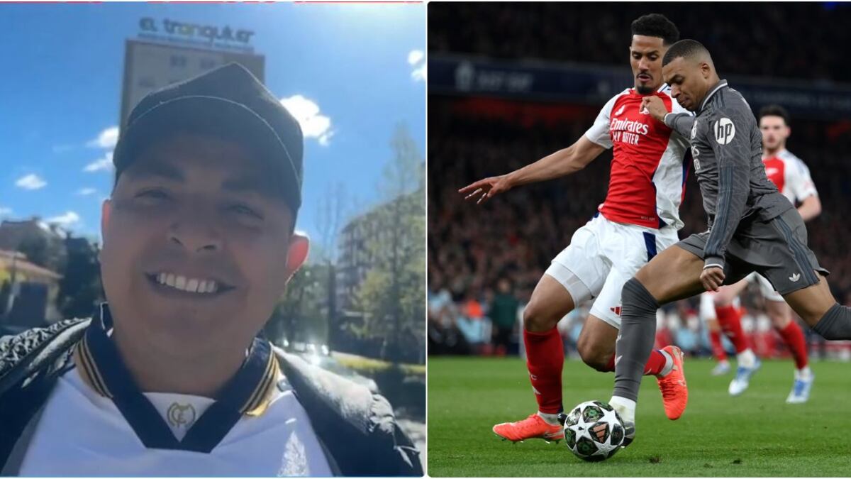 Hincha viajó desde Colombia y se gastó un platal para hacerle fuerza a Real Madrid ante Arsenal