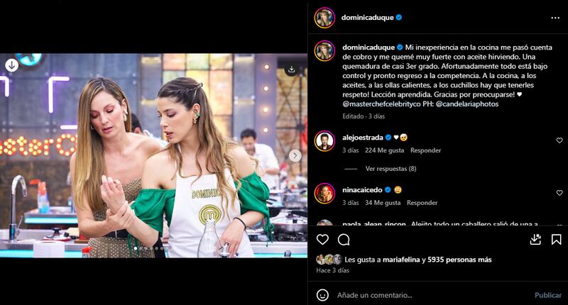 Claudia Bahamón contó cómo va la recuperación de Dominica Duque y su futuro en MasterChef Colombia.