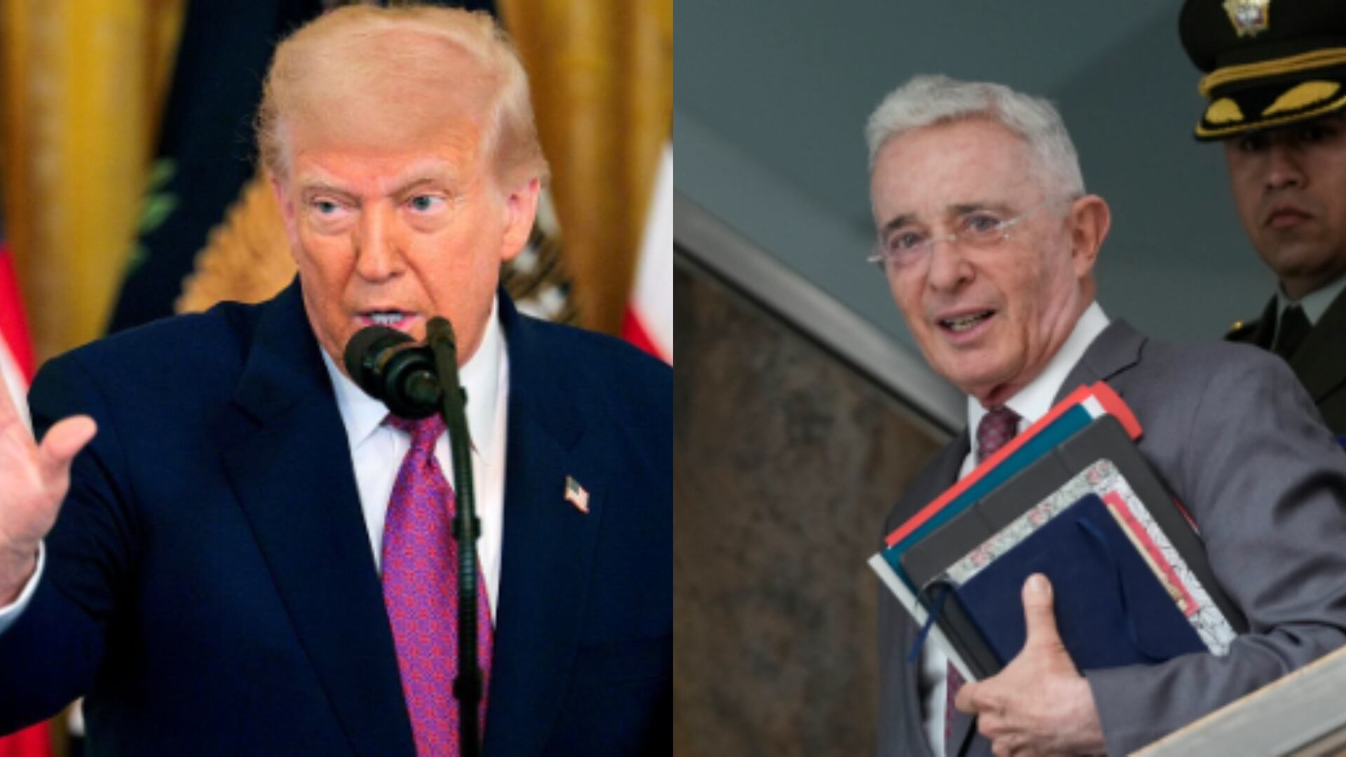 Donald Trump y el expresidente Álvaro Uribe.