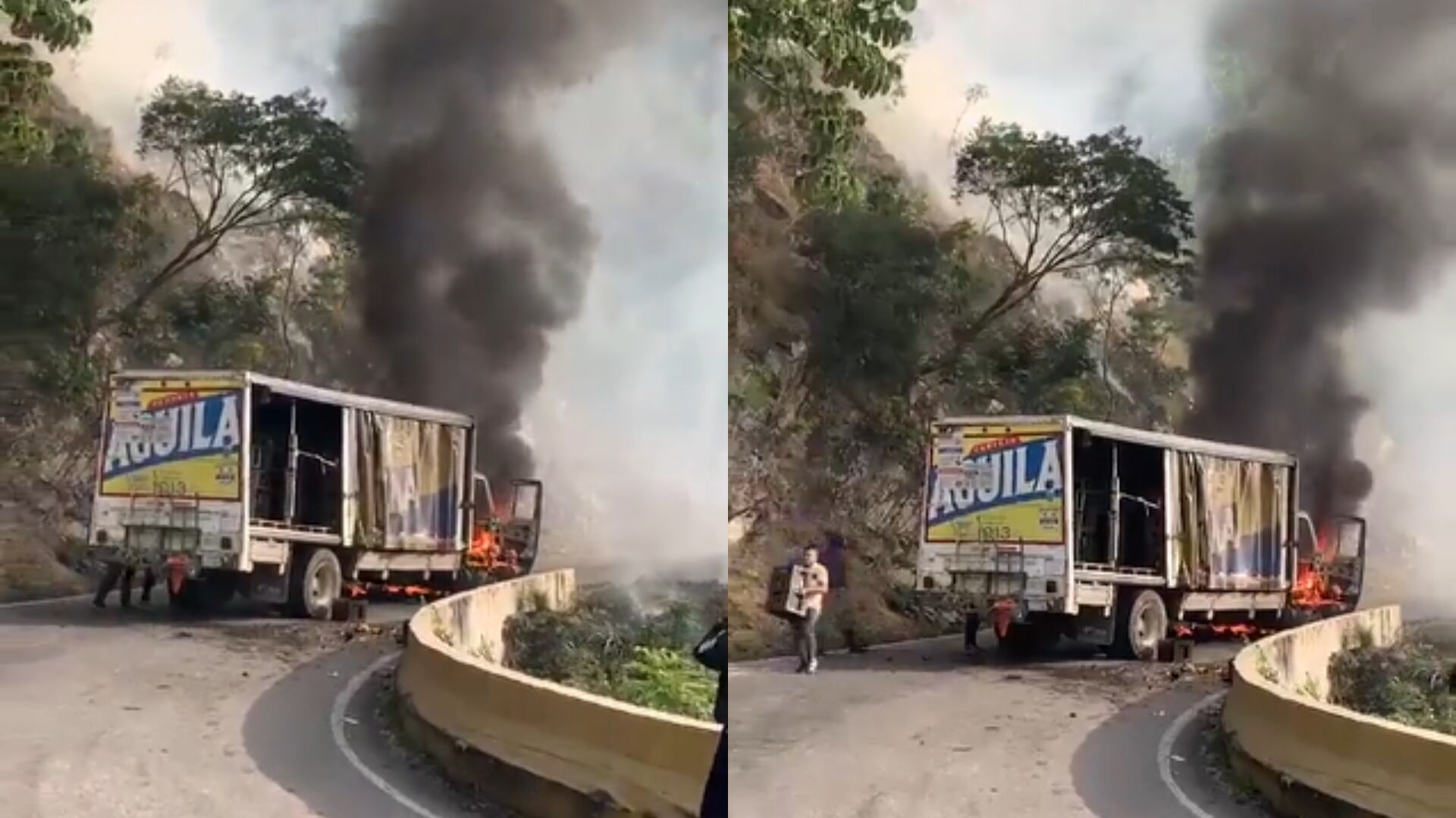 Tras atentado a camión de cerveza, aprovecharon para robarlo