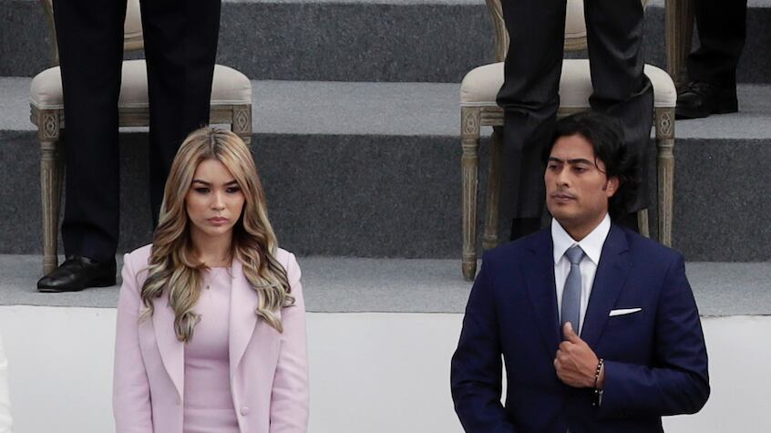 Day Vásquez y Nicolás Petro durante la posesión de Gustavo Petro como presidente de Colombia 7 de agosto 2022.