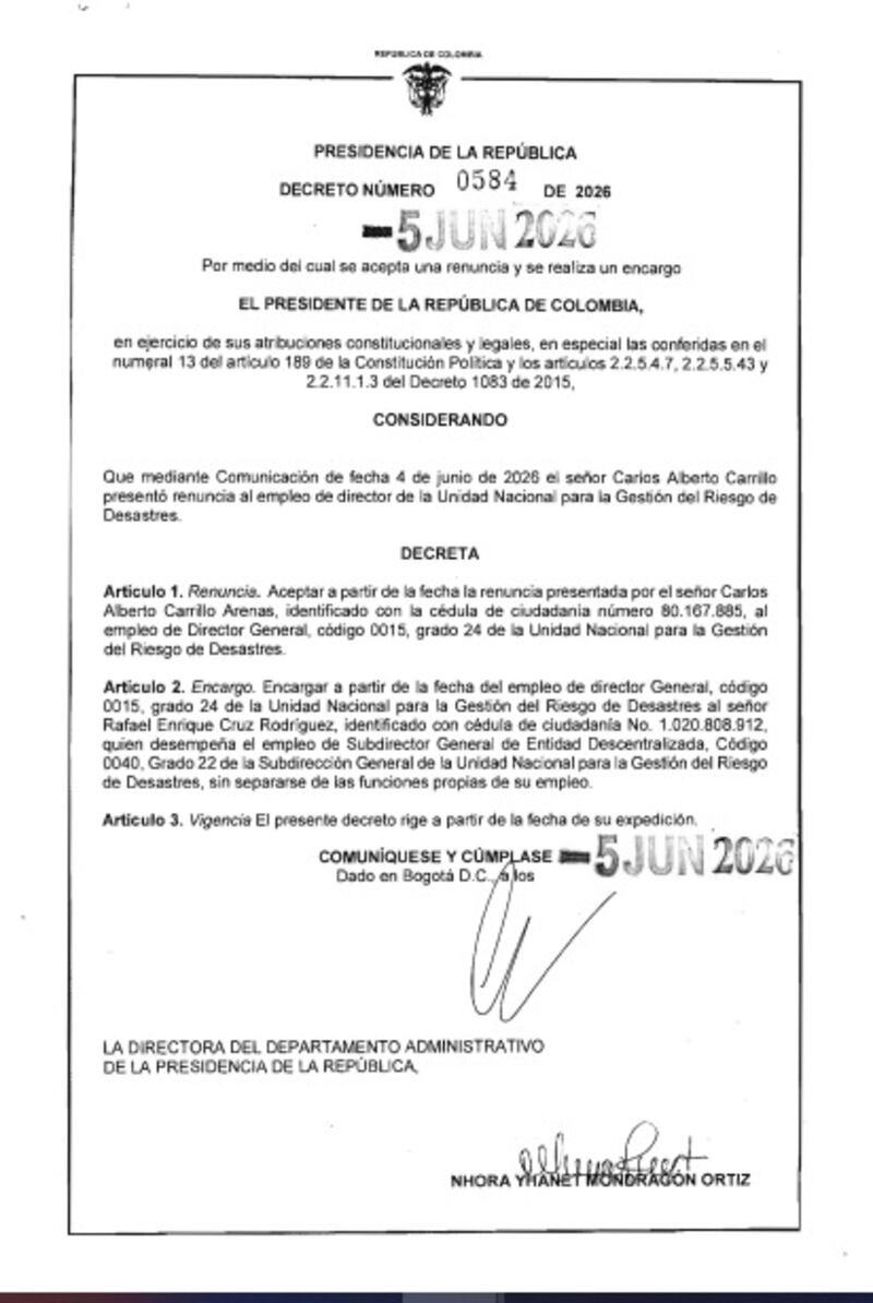 Decreto que se dio tras la salida de carrilo