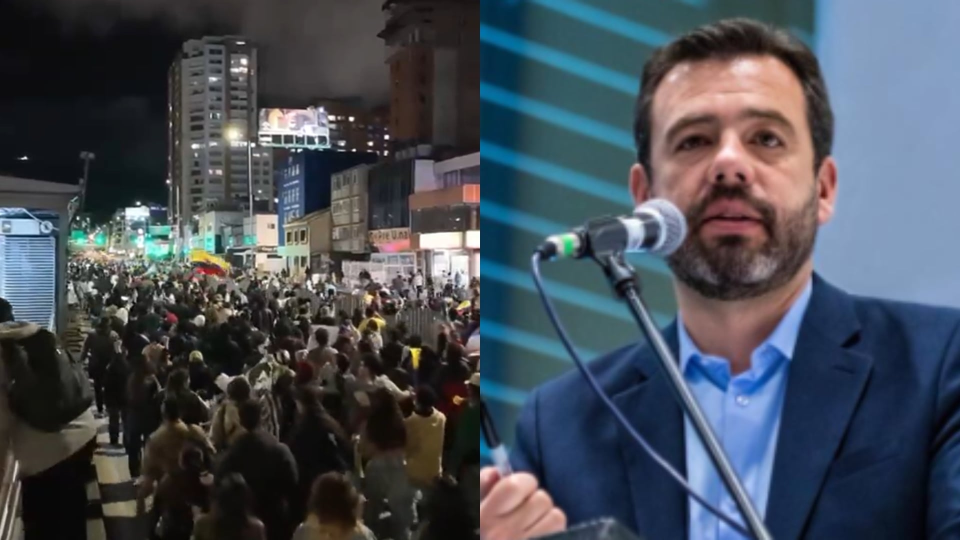 Carlos Fernando Galán confirmó la captura de personas en las protestas tras victoria de Abelardo de la Espriella.