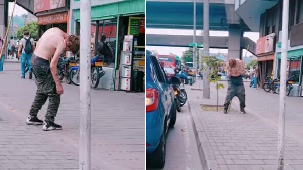 Hombre con efectos del fentanilo en Medellín