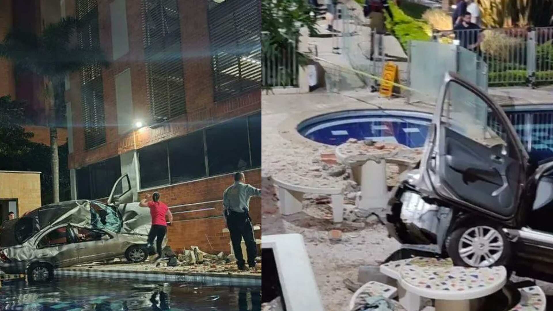 Carro cayó en desde un tercer piso en Medellín