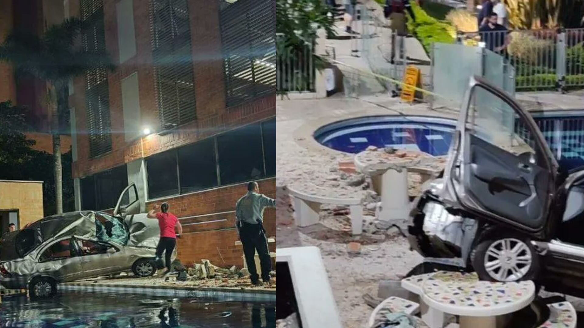 Carro cayó en desde un tercer piso en Medellín