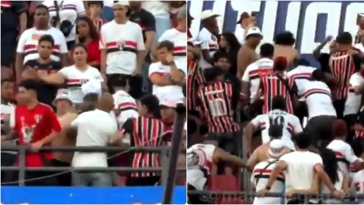 Hincha que se infiltró en tribuna rival fue sacado a golpes del estadio en el fútbol brasileño