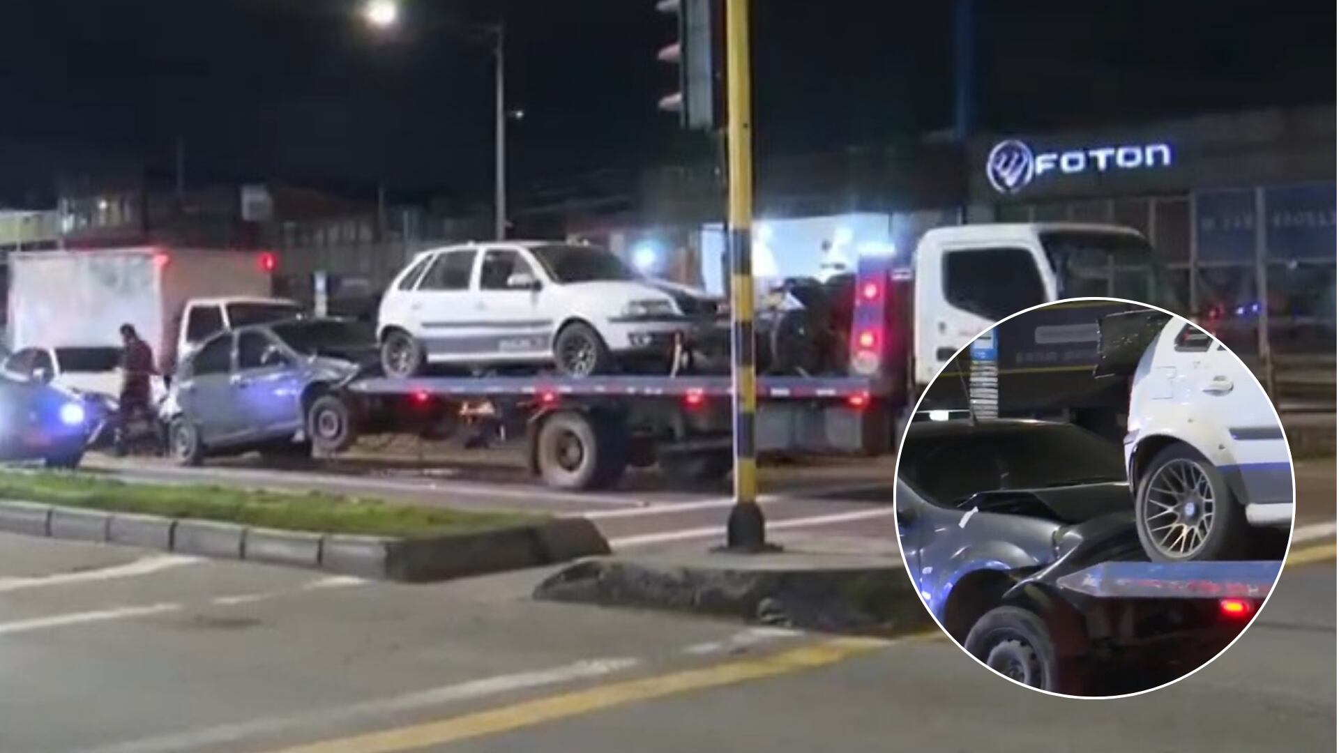 Choque múltiple de vehículos inmovilizados en Bogotá