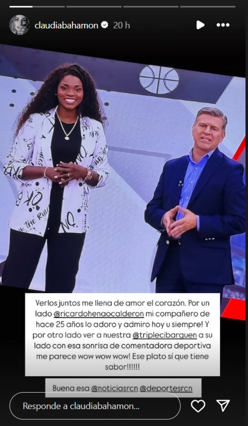 Claudia Bahamón emocionada por nuevo trabajo de Caterine Ibargüen