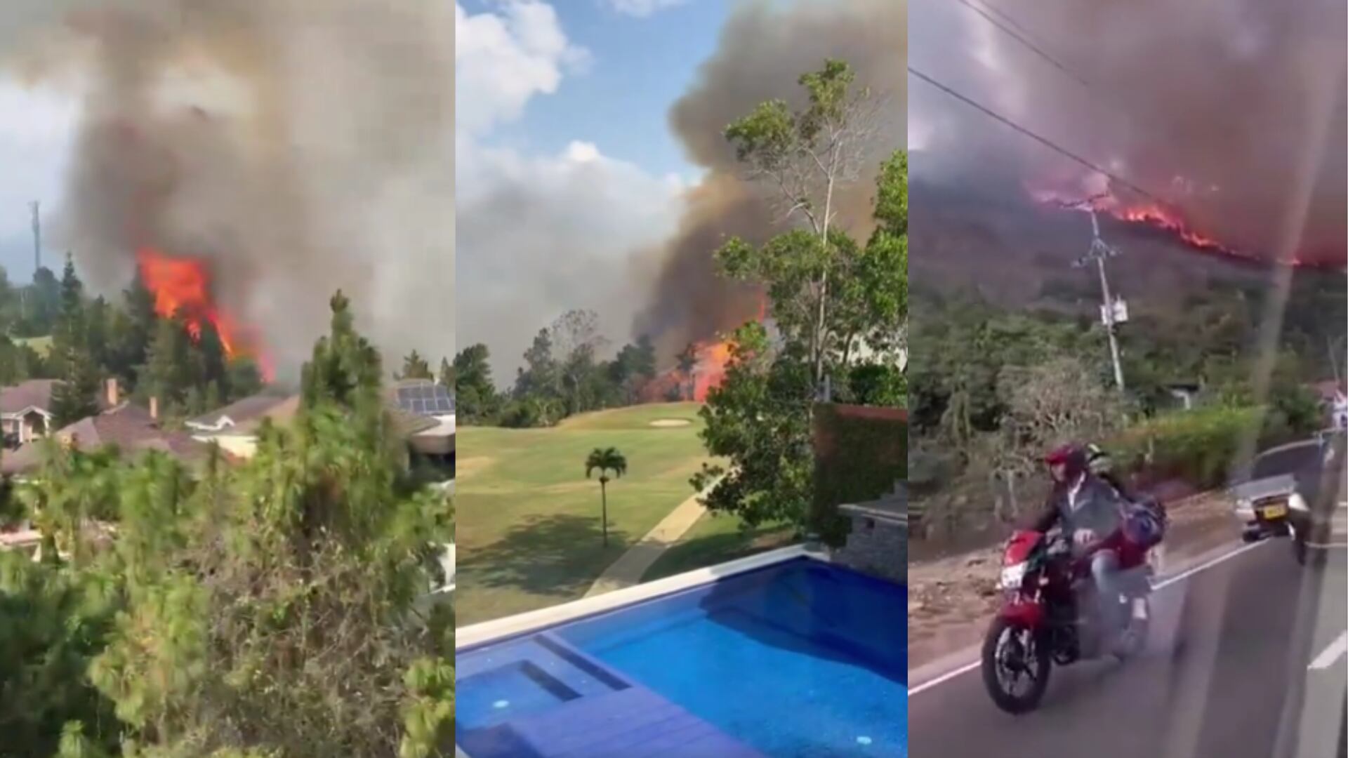 Medidas gubernamentales para apagar voraz incendio en vía Floridablanca - Piedecuesta