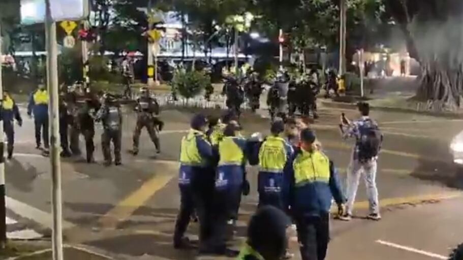 Foto se presentan enfrentamientos en Medellín entre manifestantes ProPalestina y el UNDMO.