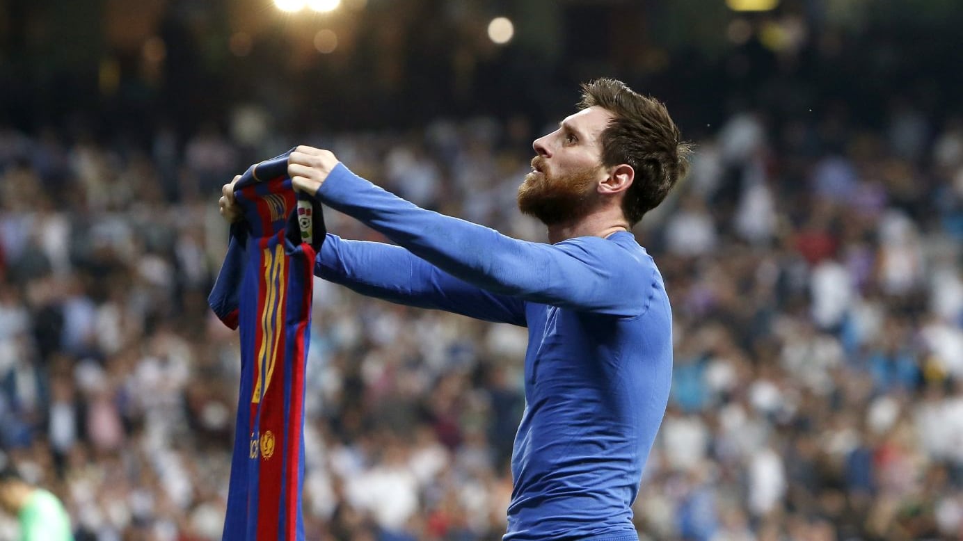 Hincha del Real Madrid celebró el gol de Lionel Messi