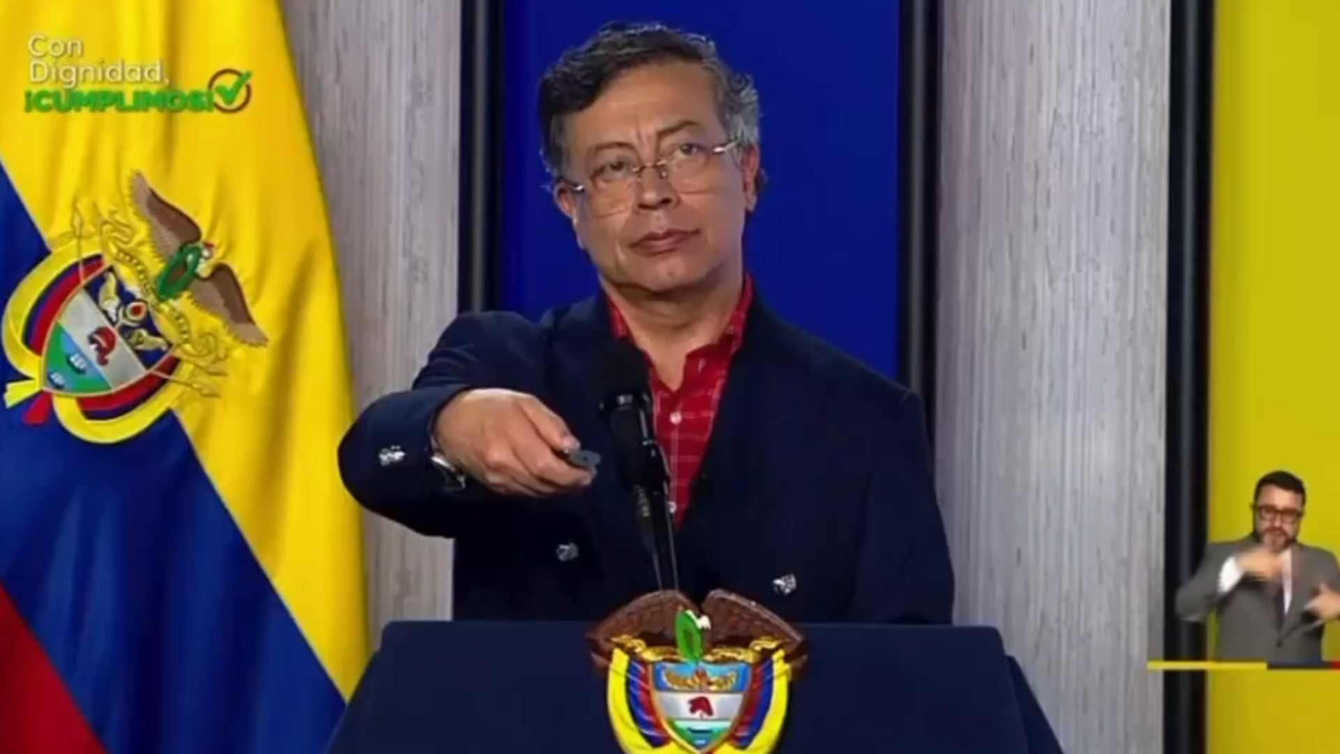 Gustavo Petro en alocución presidencial.