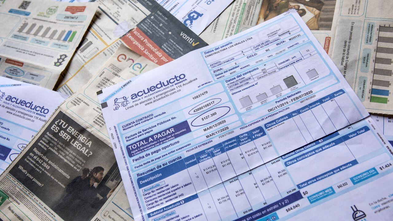 Facturas de servicios públicos en Colombia