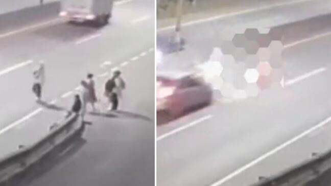 Abuelo y bebé fueron atropellados en autopista Medellín - Bogotá