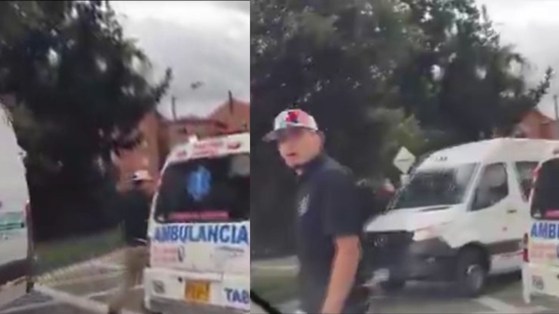 Conductor de ambulancia amenaza con cuchillo a otro conductor en Bogotá: grave caso de intolerancia vial Créditos: Redes Sociales