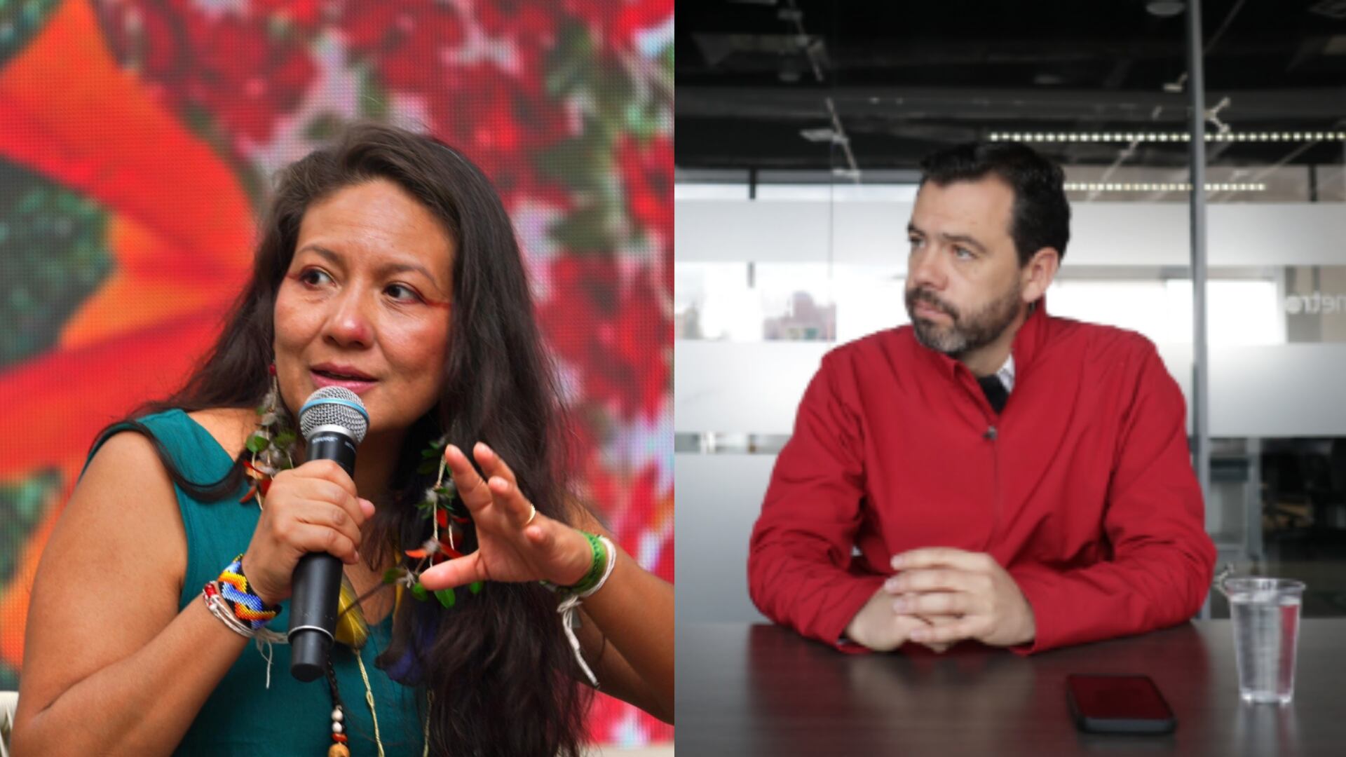 Ministra de Ambiente Lena Estrada y el alcalde de Bogotá Carlos Fernando Galán.