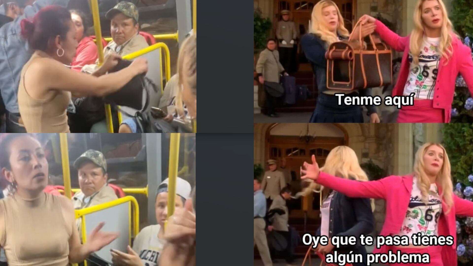 Mujeres peleando a bordo de TransMilenio (Redes sociales)