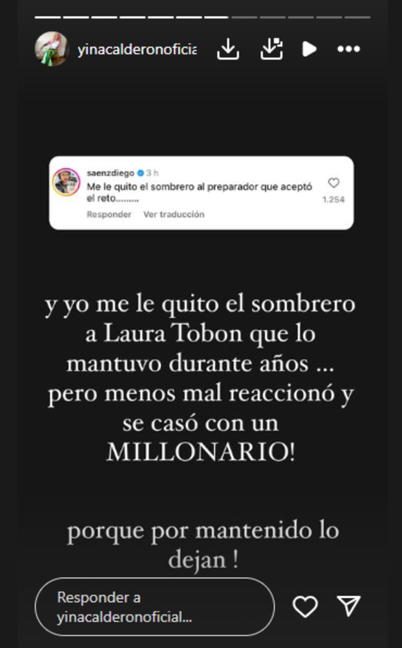 Diego Saénz criticó a Yina Calderón, pero ella no se quedó callada y en su respuesta salpicó a Laura Tobón.