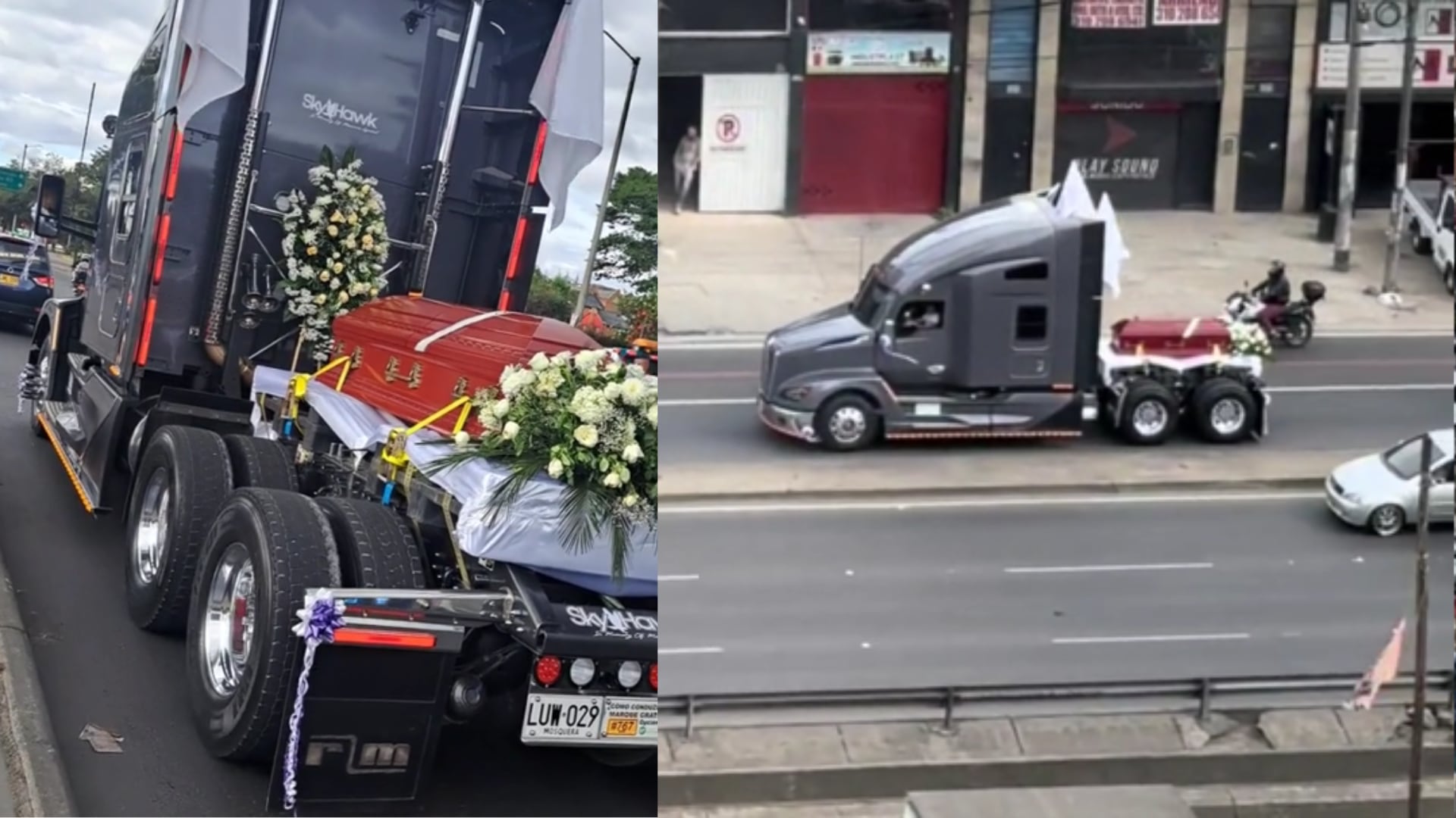 Caravana fúnebre de mulero en Bogotá