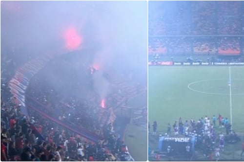 Hinchas de Medellín armaron el caos y obligaron a dejar en vilo el DIM vs Flamengo