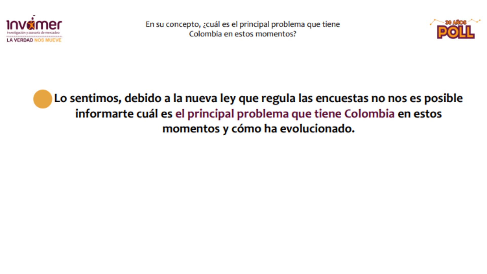 Por primera vez en 30 años Invamer no entregará su encuesta bimensual de cómo está el país