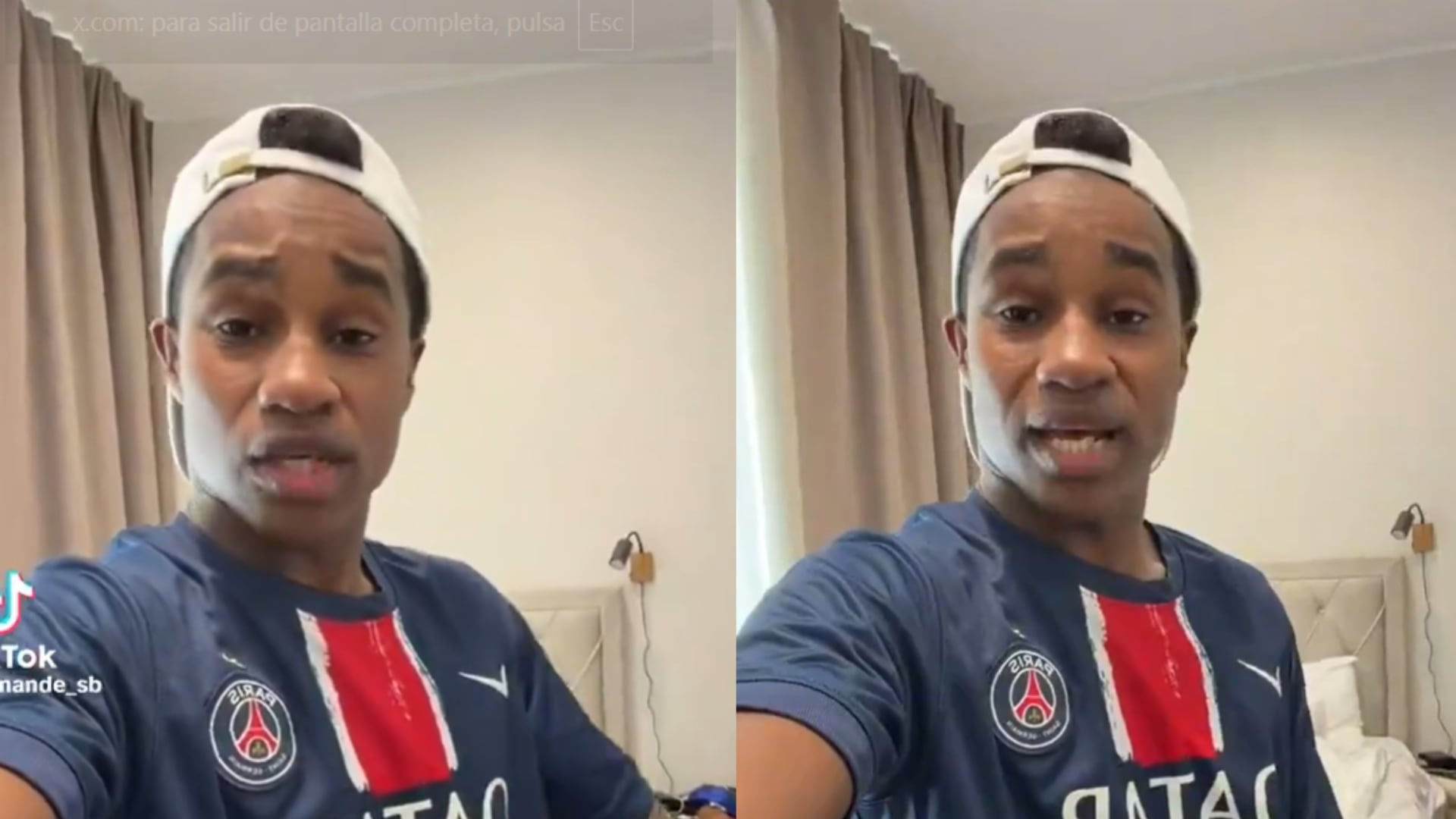 Hincha del PSG - Fotos: Capturas de pantalla de TikTok el 30 de mayo del 2026