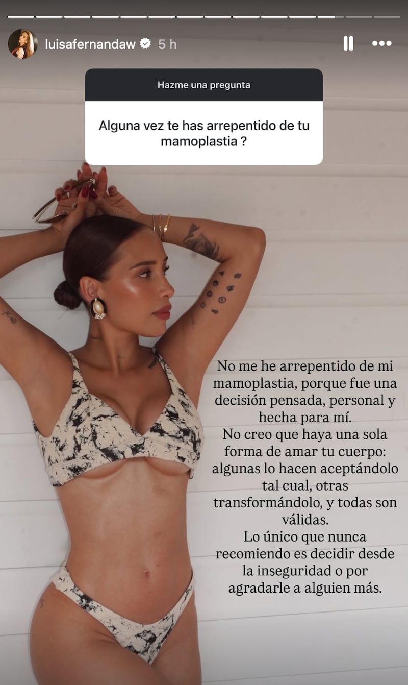 Luisa Fernanda W en las historias de su Instagram