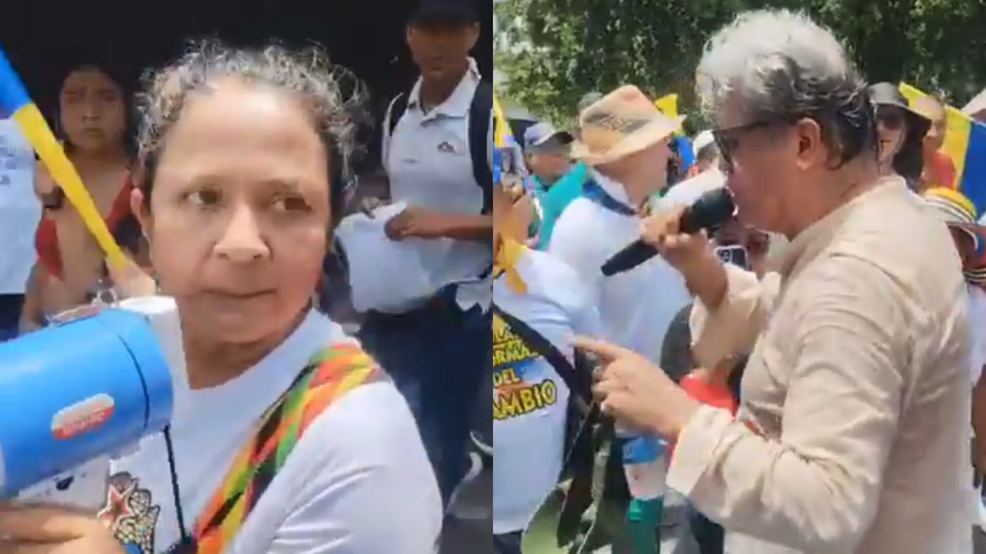 En medio de las marchas una mujer encaró a Wilson Arias y le dijo que “el Gobierno no resuelto nada”