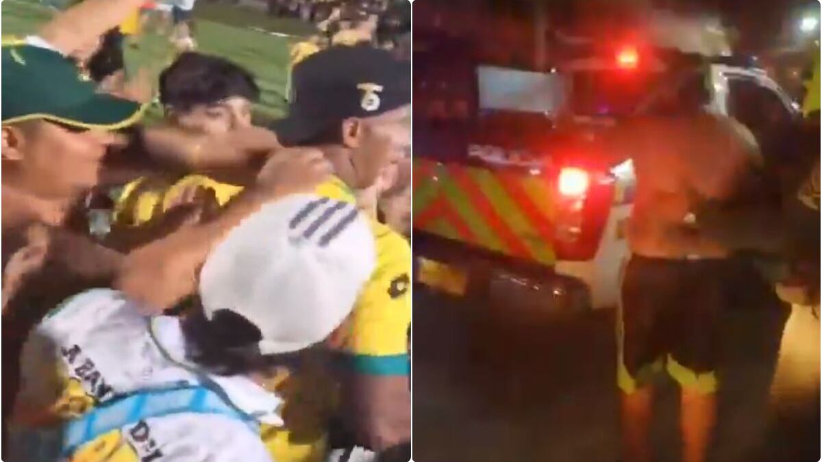 Fuerte pelea en captura del ladrón de medalla al jugador de Bucaramanga porque grabaron