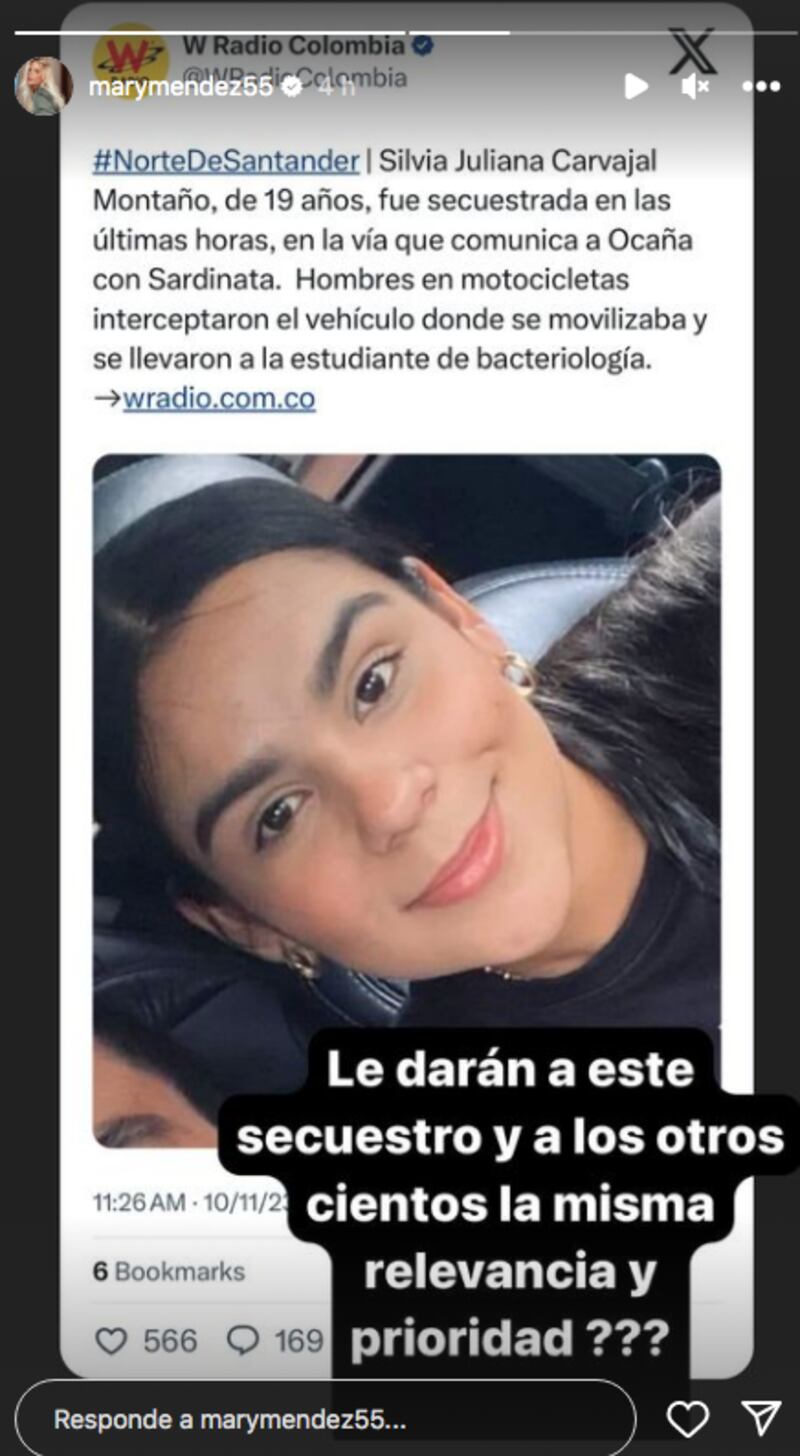 Mary Méndez mostró su molestia por los secuestro del país