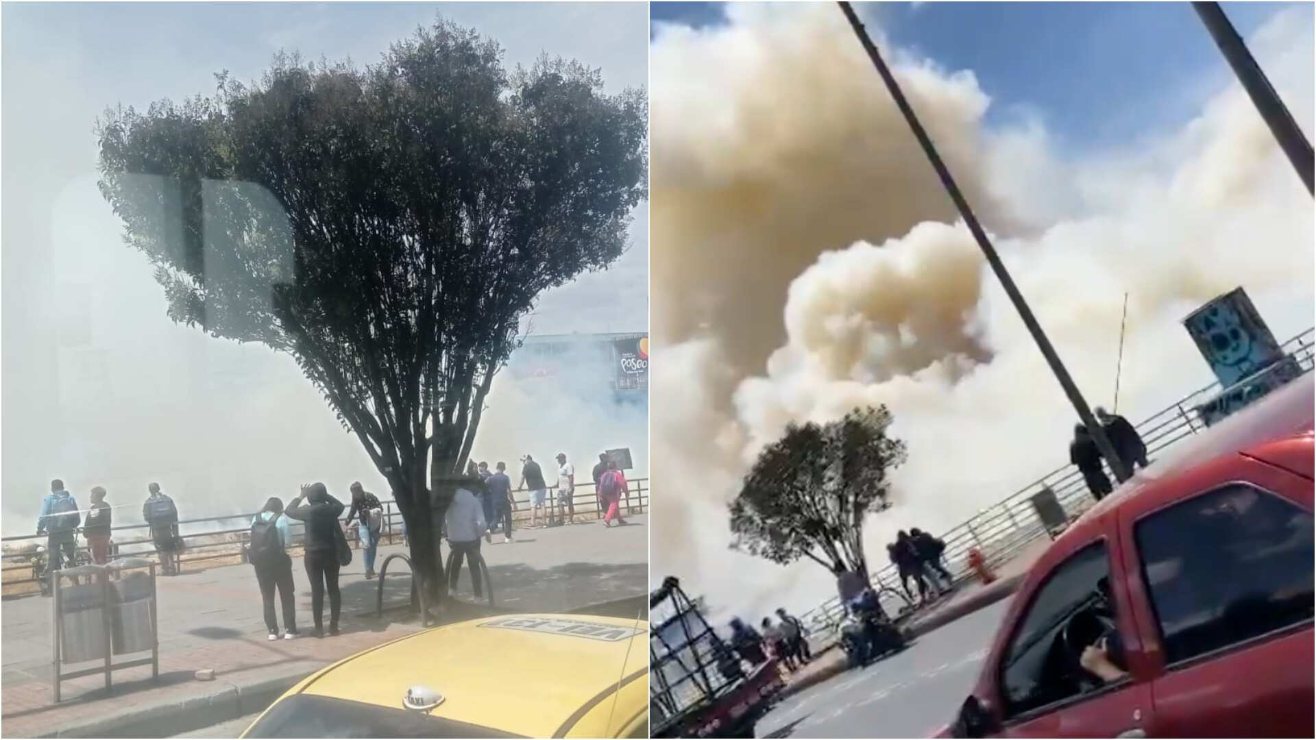 Quema forestal Bogotá: Bomberos atienden la conflagración que se presentó en la Autopista Sur (Foto: redes sociales)