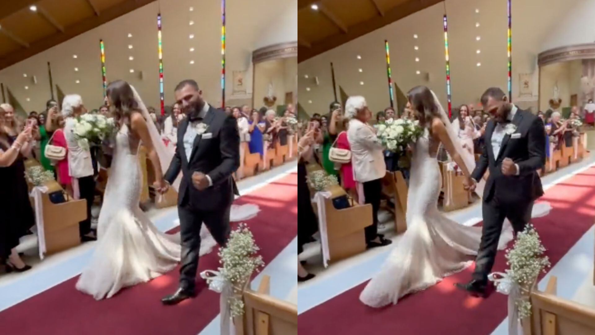 Hombre se dirigía hacia el altar, pero tenía una prioridad futbolística.