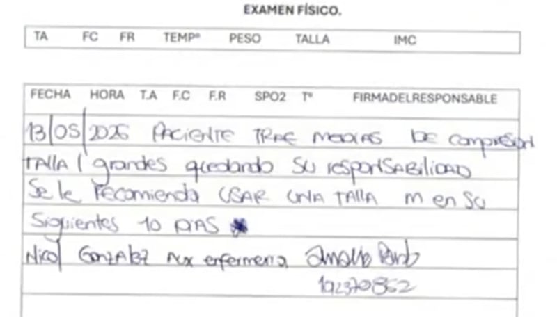 Examen médico de Yulixa revelado por Noticias Caracol