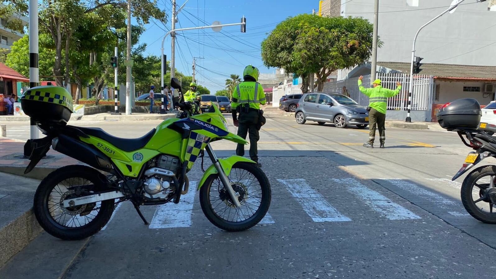 Patrulla de tránsito en Barranquilla.